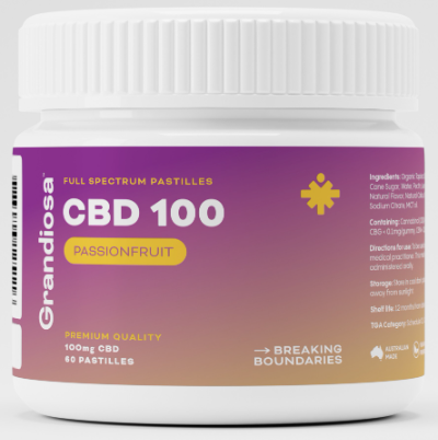 Grandiosa Grandiosa Balance CBD Full Spectrum Pastilles 100mg Passion Fruit (60 Units)