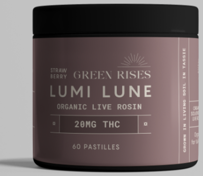 community photo of Green Rises by Hale Farm Lumi Lune Live Rosin Edible 20mg Edibles 60 pastilles