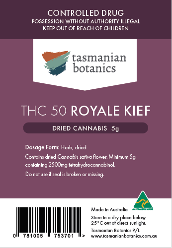 community photo of Tasmanian Botanics THC 50 Royale Kief Hash 5g