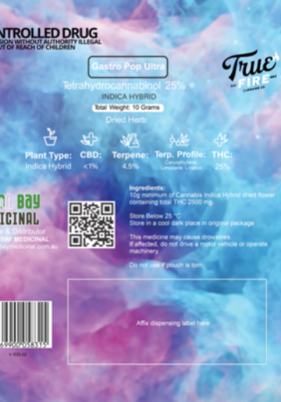Byron Bay Medicinal True Fire Cannabis Co "Gastro Pop Ultra"