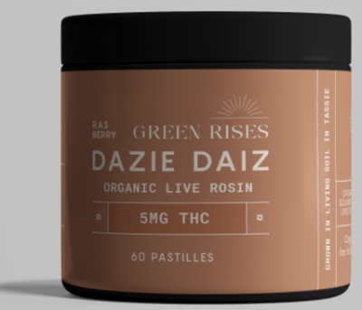 community photo of Green Rises by Hale Farm Dazie Daiz Live Rosin 5mg THC pastille Edibles 60 pastilles