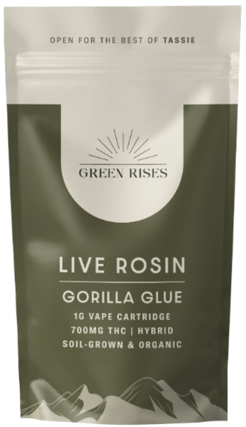 community photo of Green Rises by Hale Farm Gorilla  Glue Live Rosin Vapes 1g